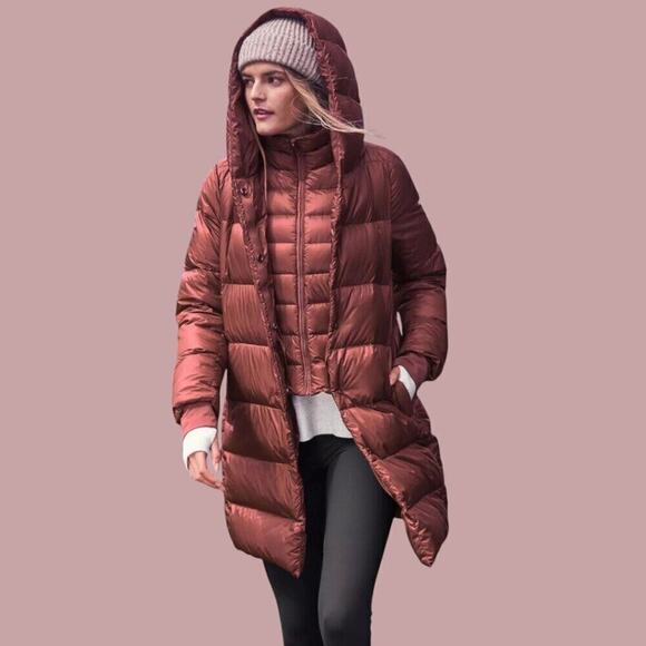 Athleta Lofty Goose Down Coat Maple Red S - Picture 7 of 12